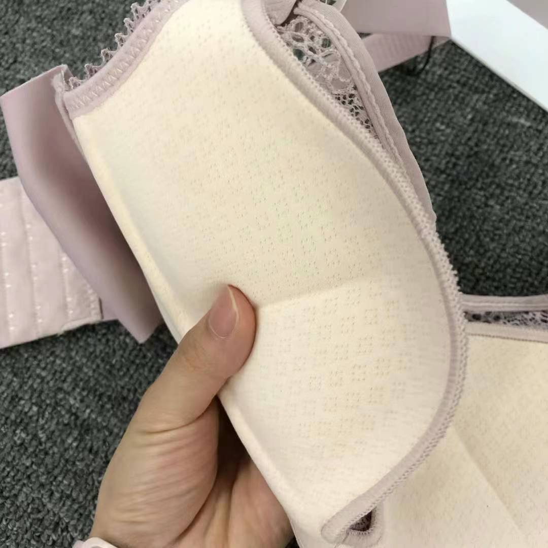 Nuevo sujetador de alta calidad de moda de encaje jacquard transpirable y cómodo ajuste lateral de pecho de cuatro botones ropa interior mujer