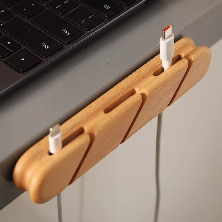 Cable de carga de datos de segunda línea de madera sólida de escritorio hub fija ranura de tarjeta de acabado de artefacto cable de teléfono móvil