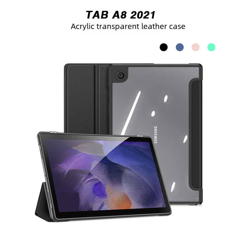 DD適用三星Tab A9plus平板保護套A8亞克力 透明殼A7lite皮套case