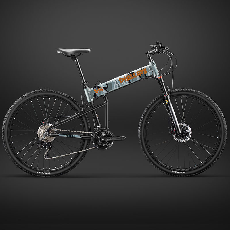 菲利普折叠车自行车成年人变速山地车越野宽胎男后备箱便携式单车