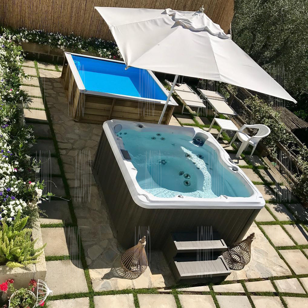 5 personas acrílico masaje al aire libre bañera de surf spa bañera de spa villa tour jardín bañera de jacuzzi