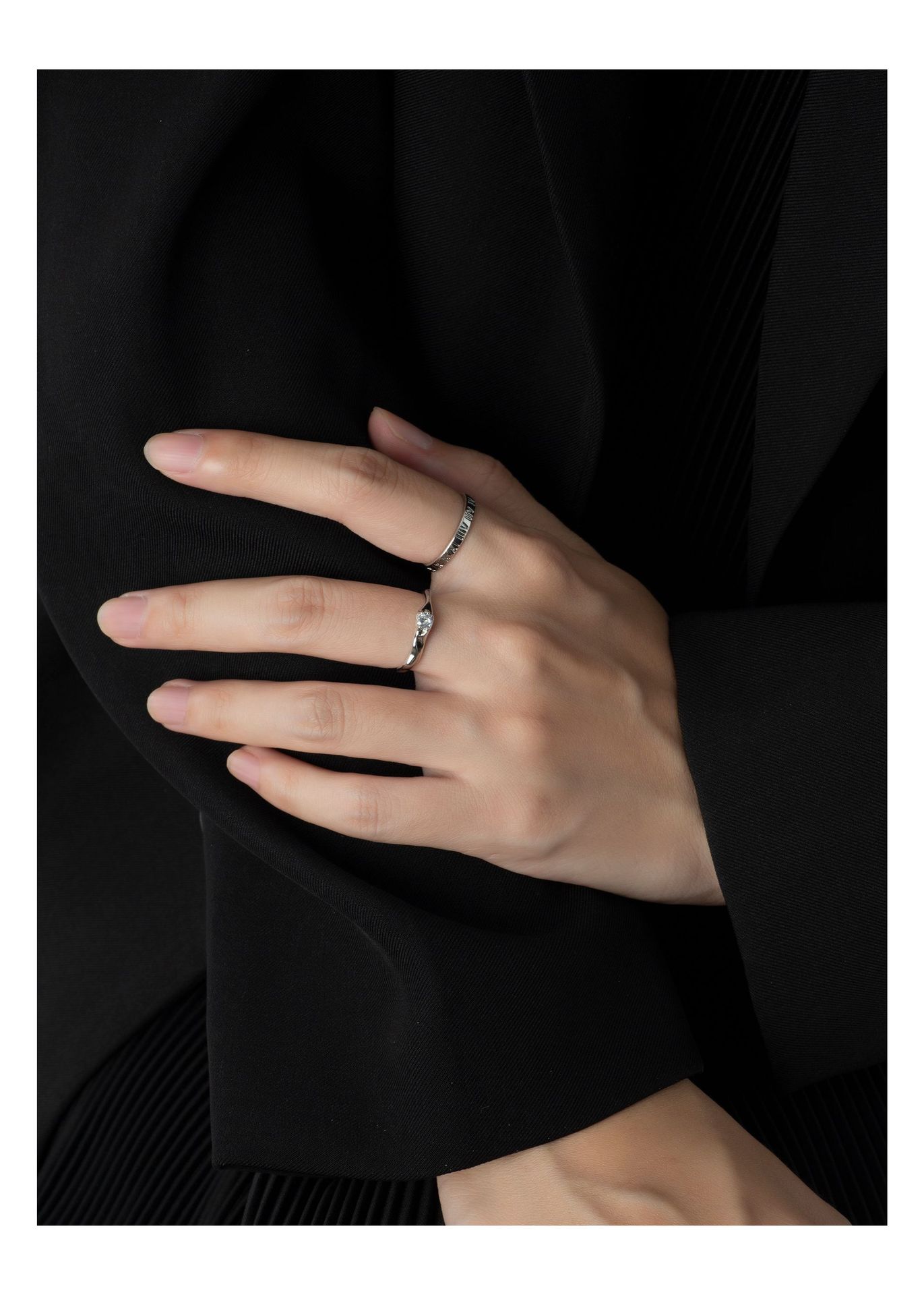 Simple Style Geometric Copper Plating Zircon Open Ring