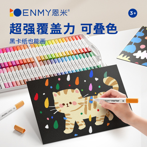 Enmi Double-Head Acrylic Markers for Kids Non-bleeding Acrylic Pens Waterproof Drawing DIY Watercolor Pens 48 Colors