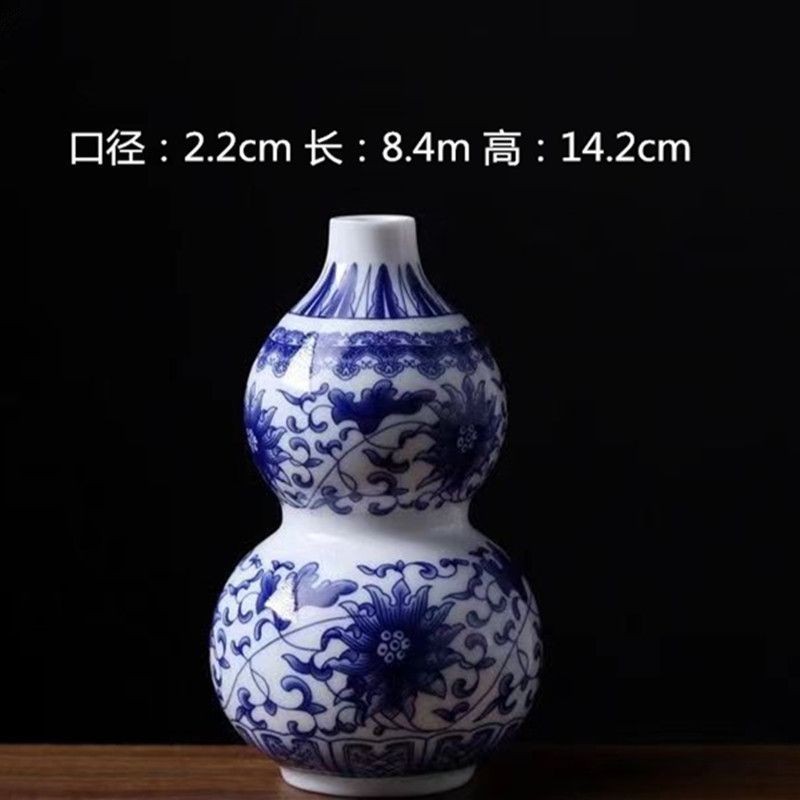 Vaso de escritorio de cerámica de porcelana pequeña boca mini hidroponía de flores retrógradas botellas de flores de porcelana