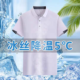冰丝速干polo衫定制印字广告logo团建企业文化衫工服厂家现货批发