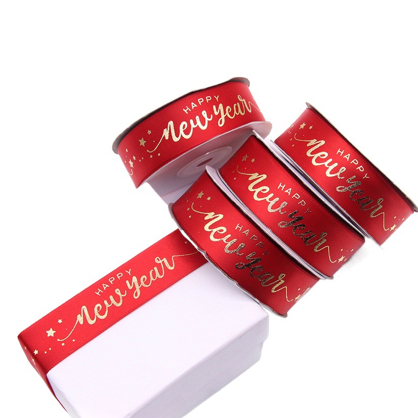 Tianyi Mei 2cm en Stock Año Nuevo cinta de impresión 2024 Feliz Año Nuevo cinta festiva roja