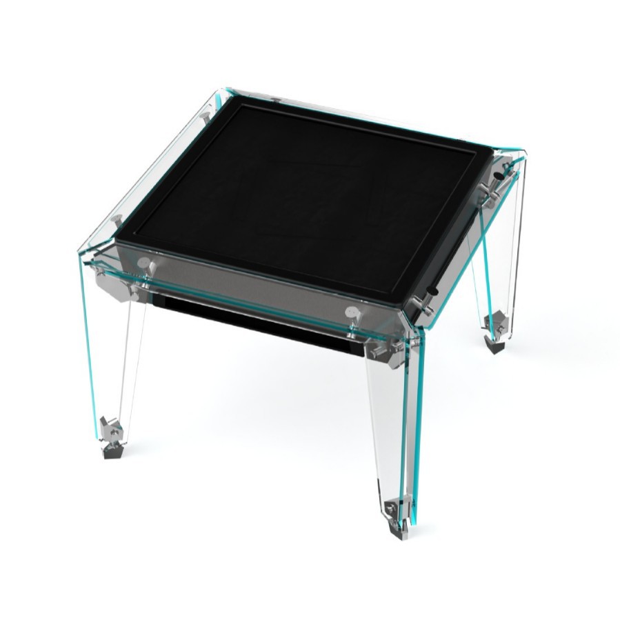 Mesa de mahjong, mesa de ajedrez y cartas de vidrio templado automático para el hogar, sala de recreación de villa de lujo, mesa cuadrada comercial, máquina de mahjong