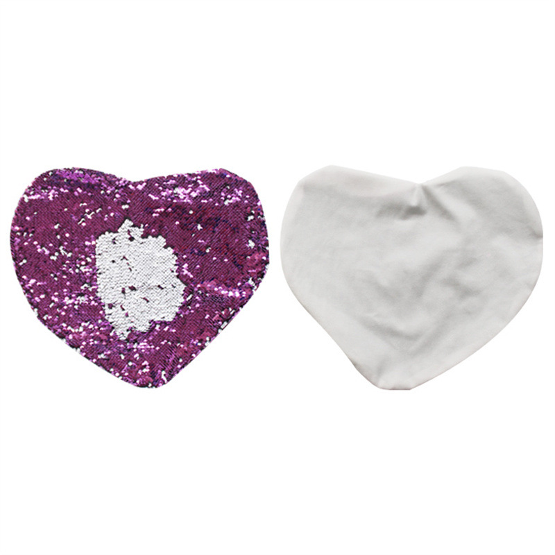 Transferencia térmica lentejuelas mágicas en forma de corazón funda de almohada DIY personalizado material creativo al por mayor