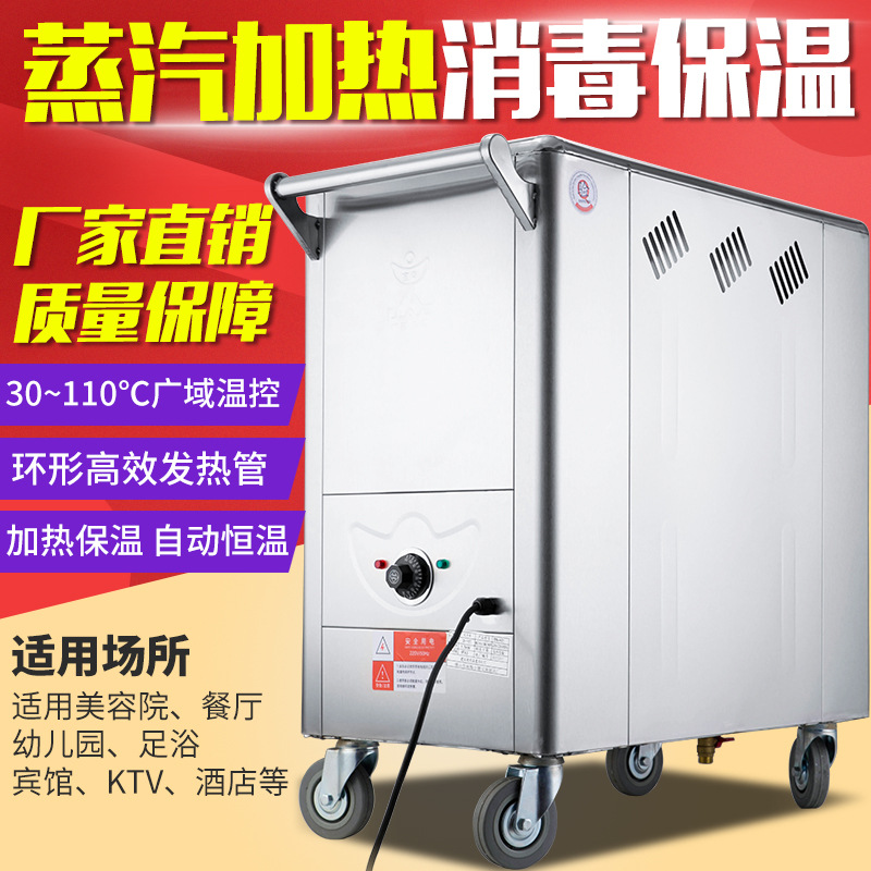 电加热蒸汽毛巾消毒车商用不锈钢高温消毒柜美容院加湿蒸汽箱足浴