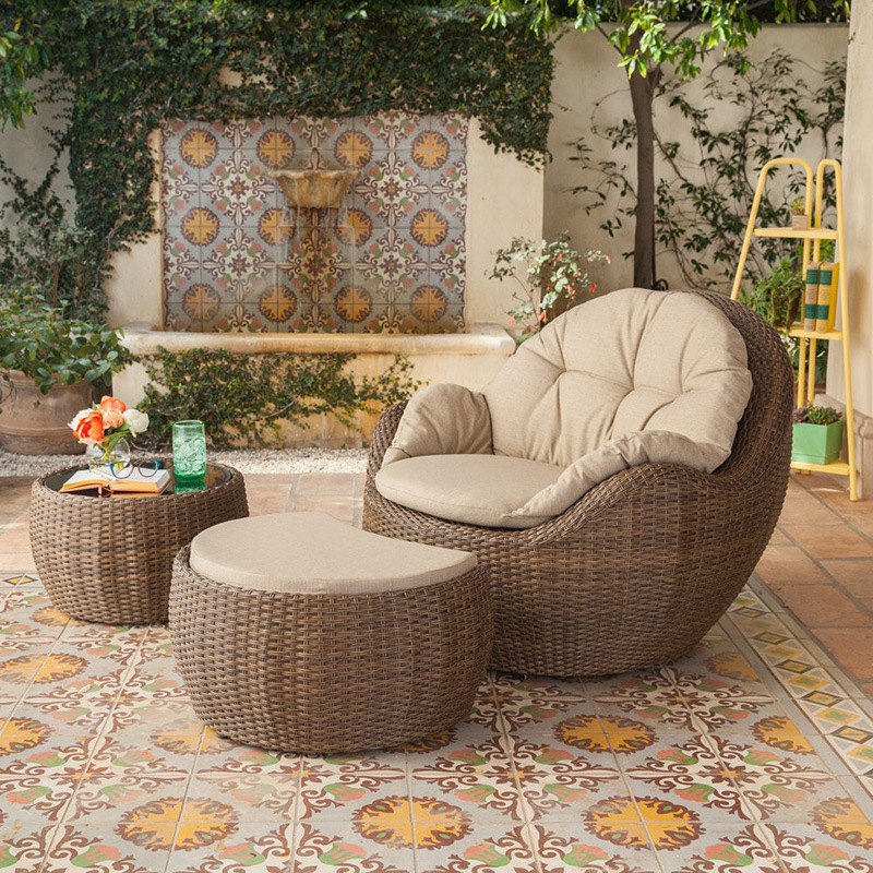 Outdoor Leisure table and chair balcony garden chair indoor coffee table chair rattan chair three-piece set combination imitation rattan furniture batch