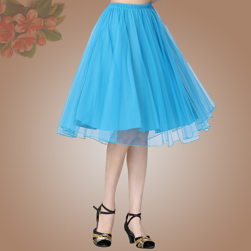 Square dance clothing new summer short-sleeve cotton dance attire team performance net skirt sports fitness dress skirt