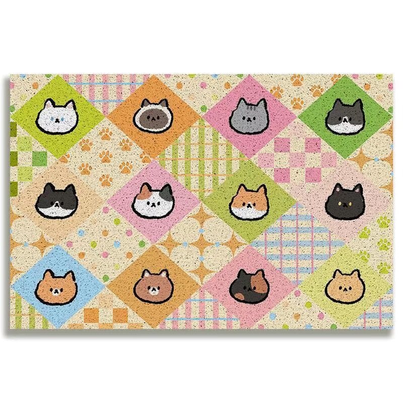 卡通可爱猫砂盆垫耐脏易打理控砂落砂防外溅超大号丝圈过滤宠物|undefined