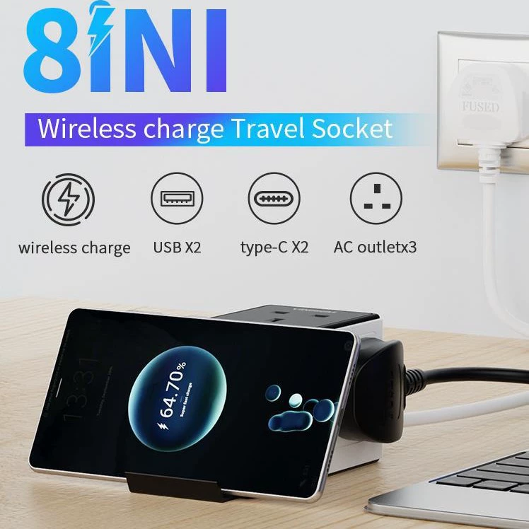 Руководство по офисной электроснабжению в Великобритании USB-розетка многофункциональная платформа Type-C, беспроводная подзарядка, розетка
