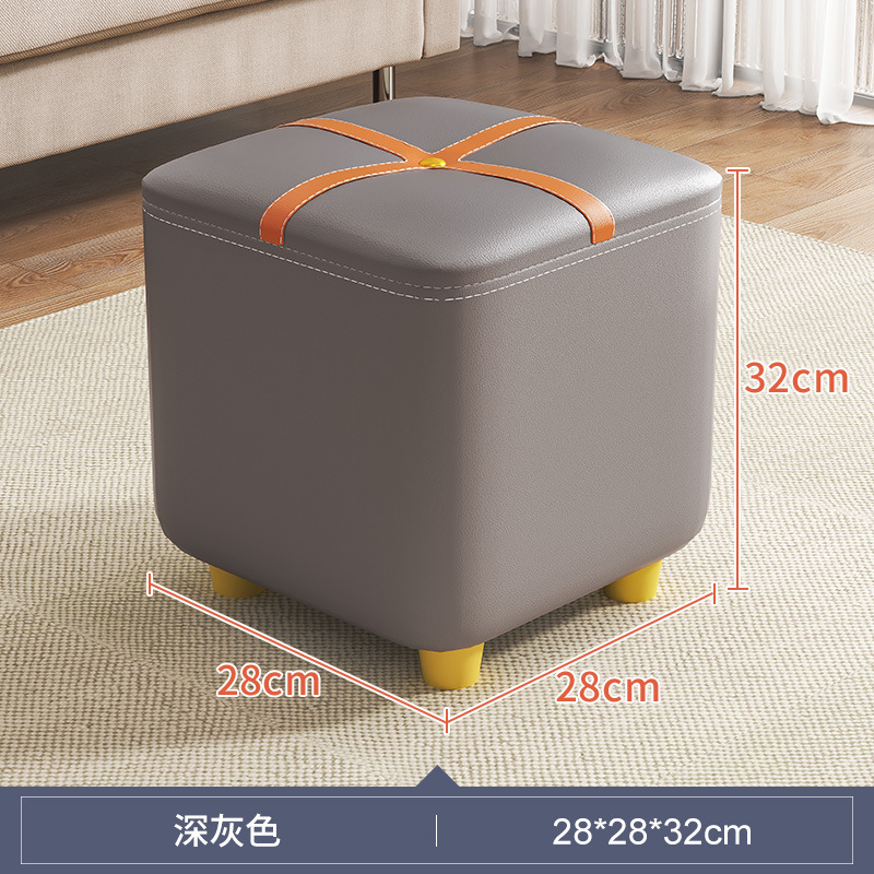 Tecnología tela suave bolsa Internet celebridad pequeño taburete casa taburete bajo puerta Cambio de zapatos taburete sala de estar sofá taburete madera maciza banco pequeño