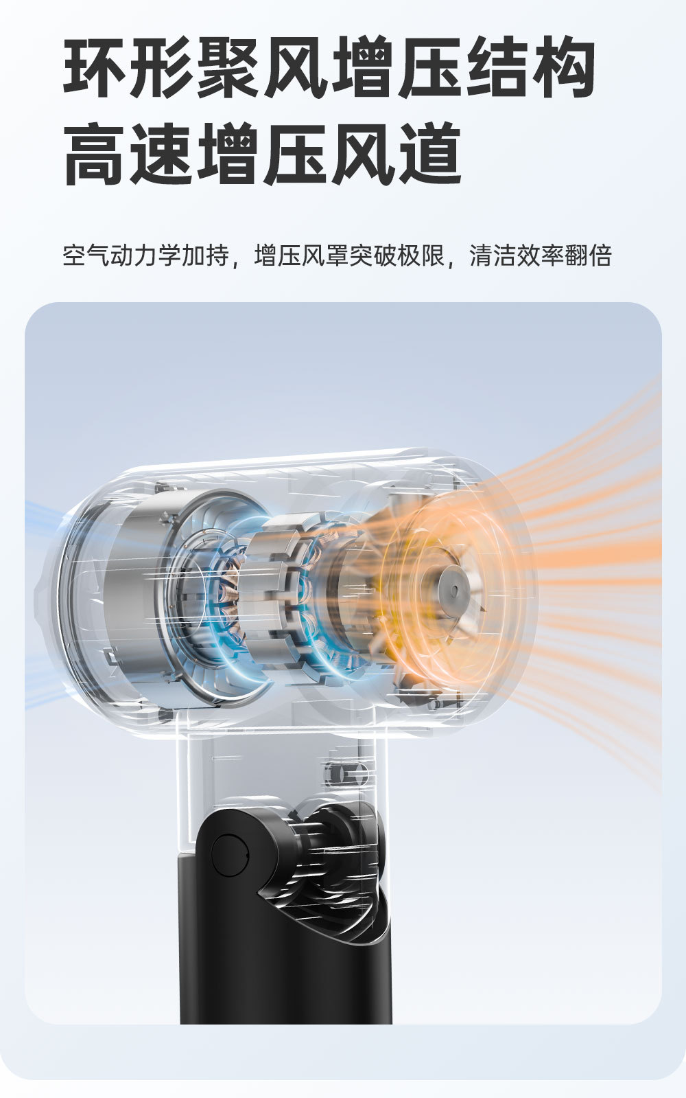 Cross-border high-power super-strong suction car vacuum cleaner, flashlight, window breaker, wireless compact car vacuum and blower combo