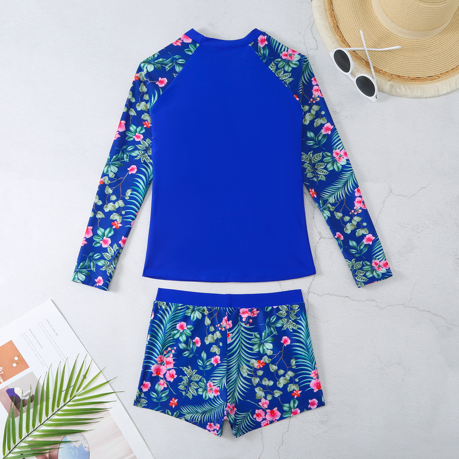 280g Weight Boxers Panties Style Polyester Fabric Type 2 Pieces Set Quantity Casual, Swimming Pool Occasion Ditsy Floral Pattern Women's Gender Women's Ditsy Floral 2 Pieces Set Bikinis Swimwear 23