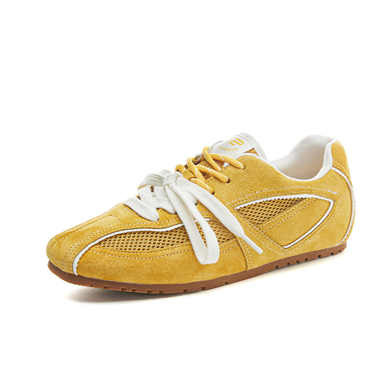 Women's Retro German Training Shoes Grass Pigskin Insoles Summer Casual Versatile Genuine Leather_vogvips.com