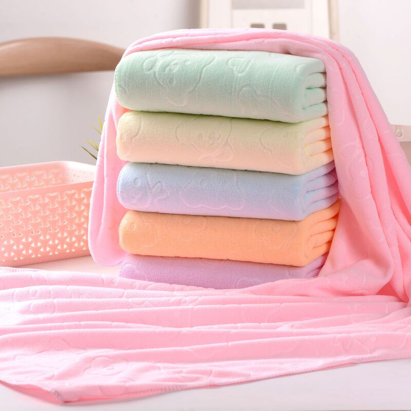 Embossed Bath Towel, Quick-Drying, Antibacterial, Cartoon Jacquard, Soft and Absorbent, Large Towel for Adults and Children, Swimming Beach Towel Embossed Bath Towel, Quick-Drying, Antibacterial, Cartoon Jacquard, Soft and Absorbent, Large Towel for Adults and Children, Swimming Beach Towel