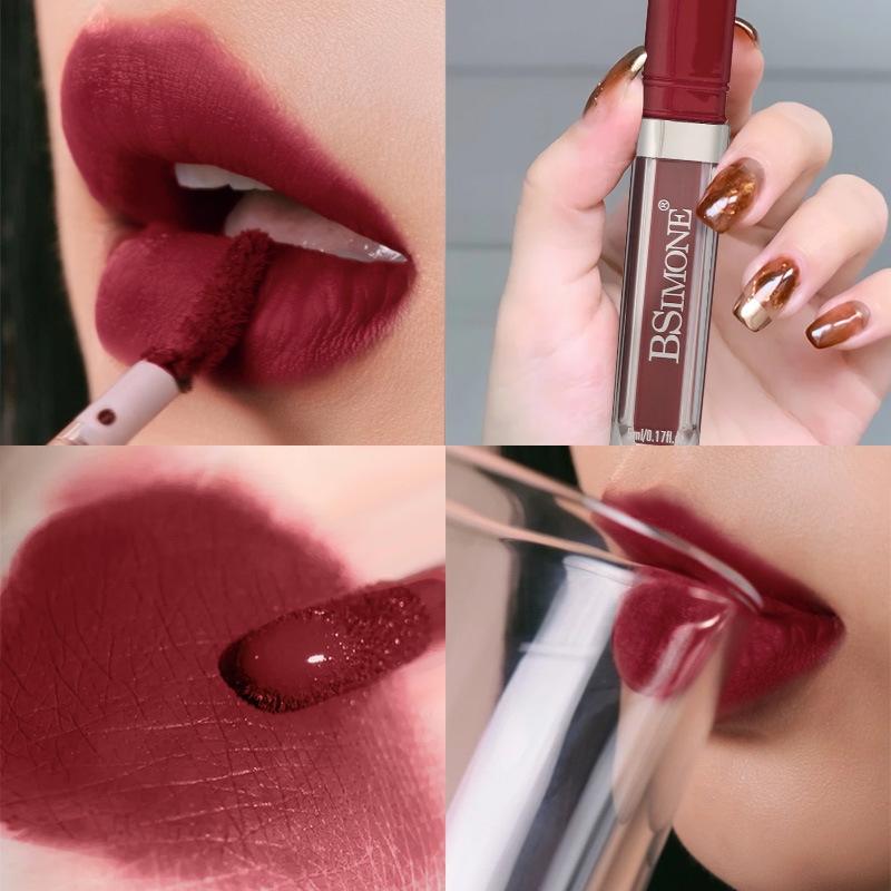 Exclusiva transfronteriza, esmalte de labios blanco mate de terciopelo de larga duración, estilo explosivo europeo y americano, taza impermeable y antiadherente al sudor, lápiz labial, esmalte de labios