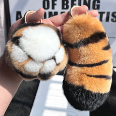 Cute Tiger Tail Soft Plush Car Keychain Holder Couple Gift Book Bag Hang Decor