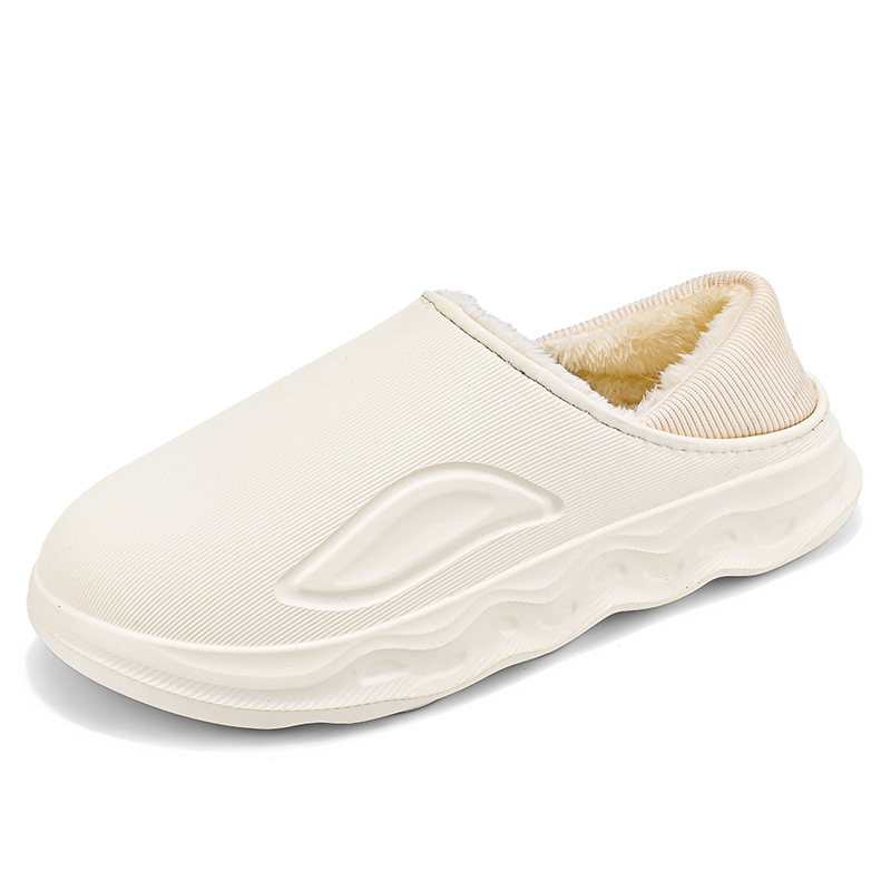 Zapatillas de algodón de los hombres de color sólido de fondo grueso hogar interior bolsa zapatillas de tacón cálido forro polar antideslizante Comercio exterior transfronterizo zapatos de algodón hombres