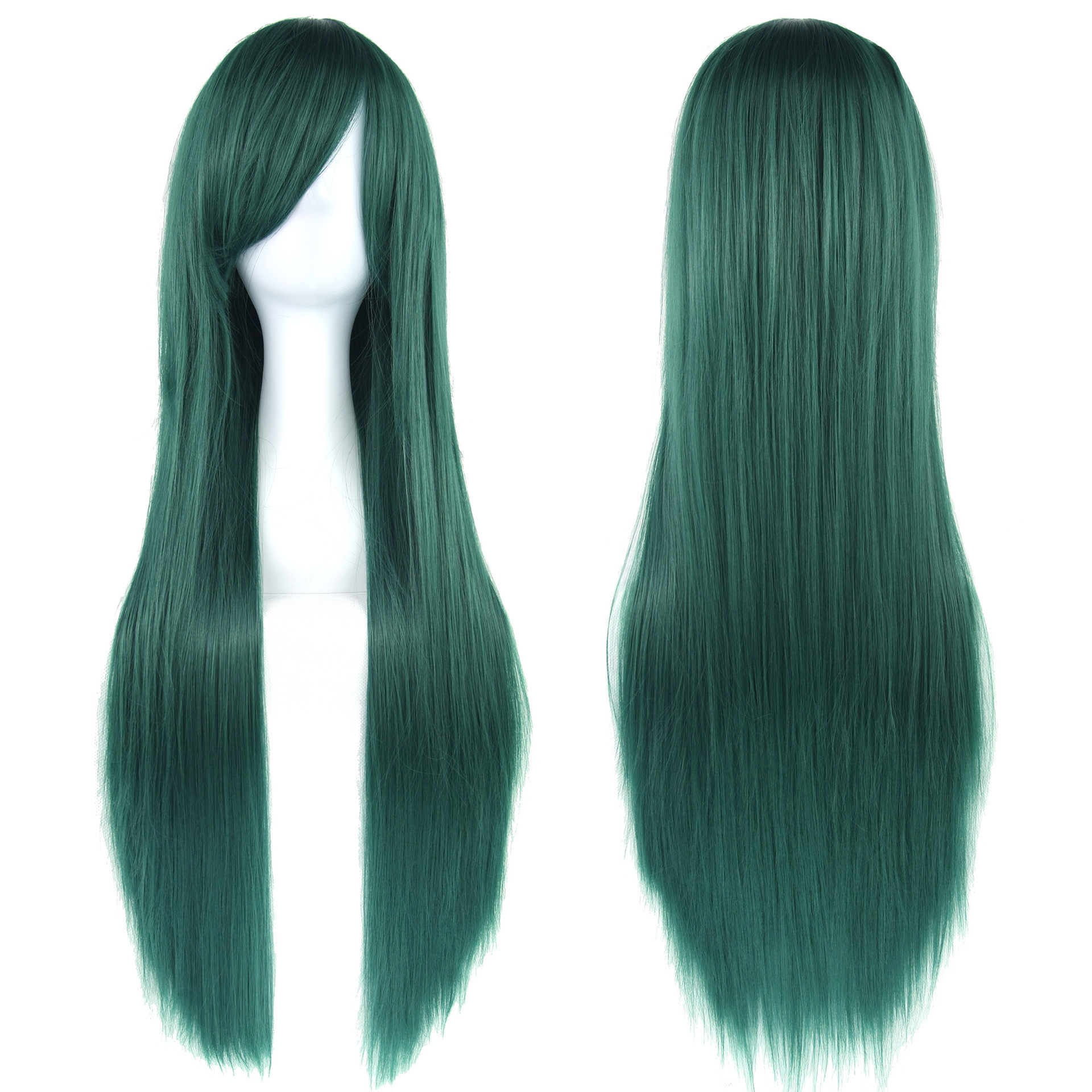 European and American Style Wig 80cm Colorful Long Straight Hair Anime Cos Wig High-Temperature Fiber Chemical Fiber Hair Head Cover - photo 14