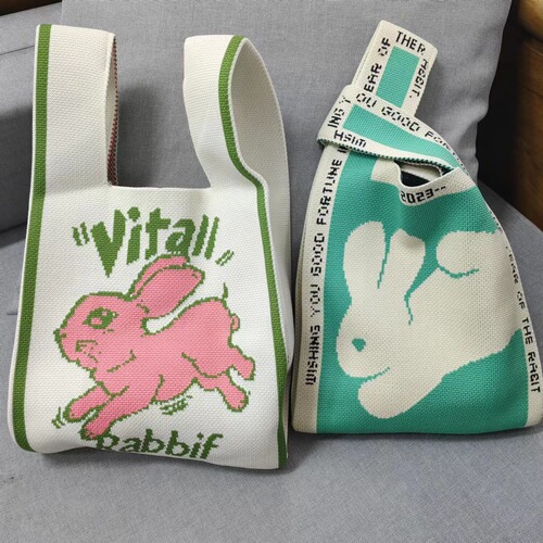 New Amazon ebay Korean style wool bag, fashionable and simple tote bag, shoulder bag, rabbit knitted bag factory