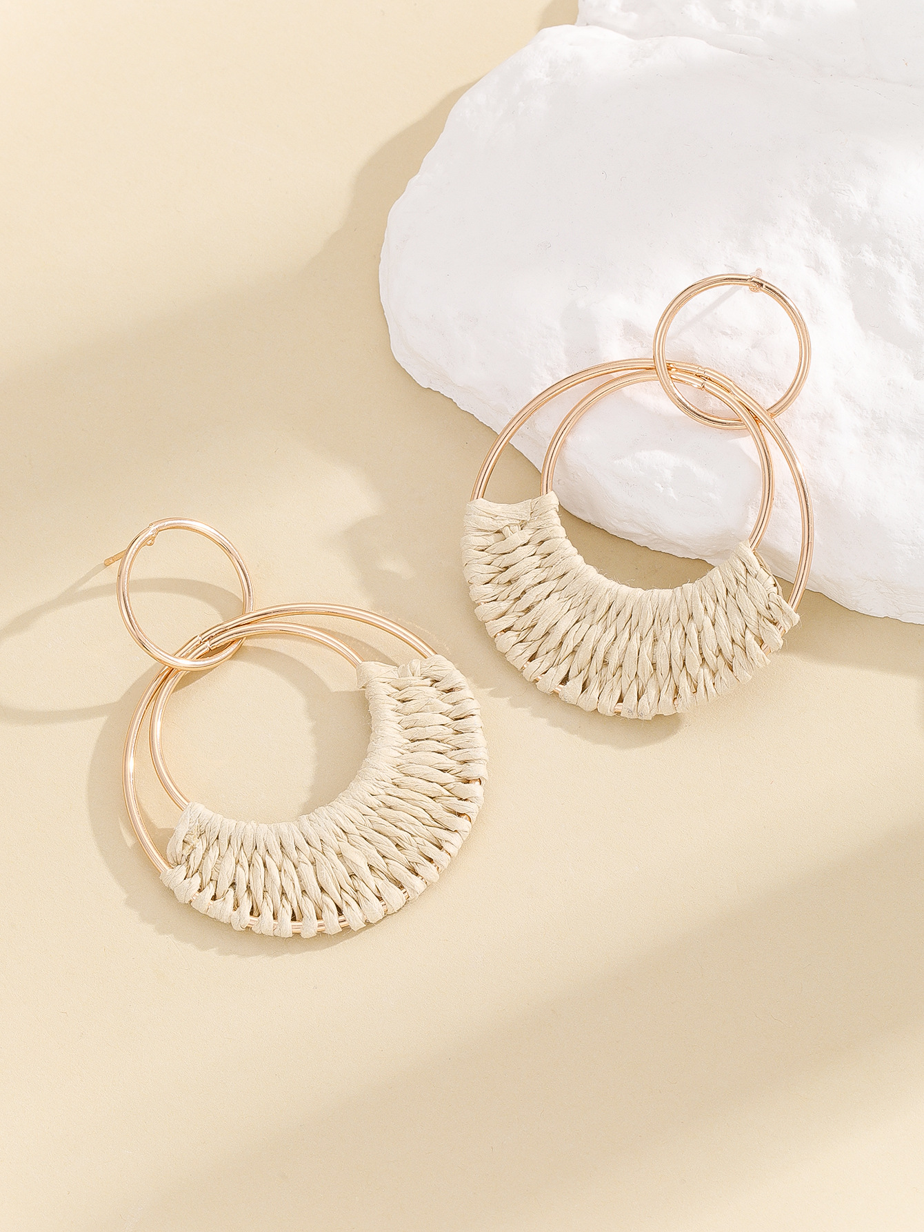 18g Weight Drop Earrings Classification 1 Pair Quantity 1 Pair Vacation Solid Color Braid Iron Drop Earrings