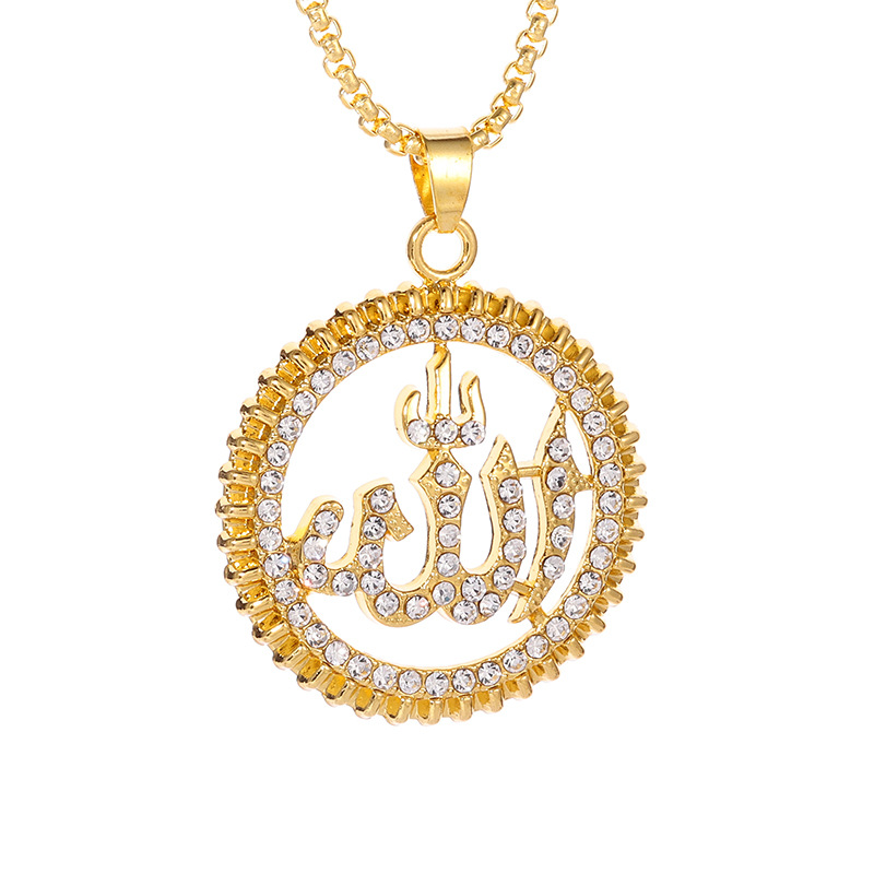 Collana con ciondolo circolare Collana con strass in oro Gioielli scintillanti Speciali_voghion.com