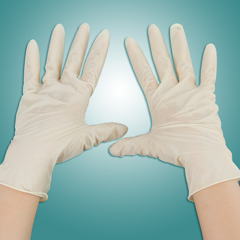 乳胶手套丁腈手套丁晴手套9寸12寸麻面无粉尘厂家 净化乳胶手套