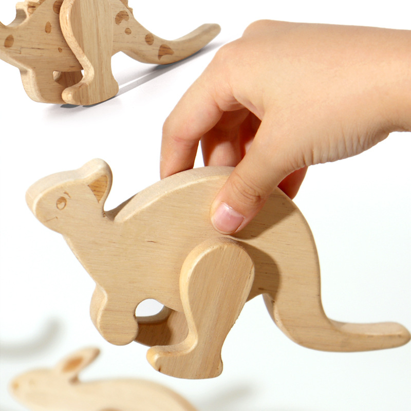Niños de madera caminarán inercia divertidos animales infantiles aprendizaje temprano puzzle dinosaurios divertidos juguetes de bloques de animales