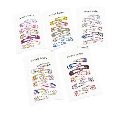 European and American cross-border cute children's hairpins printed colorful paint girls bb clip small mini hairpin hair accessories set