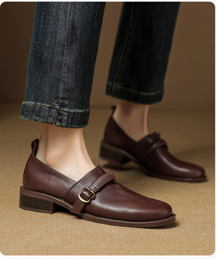 CHIKO Davina Round Toe Block Heels Loafers Shoes