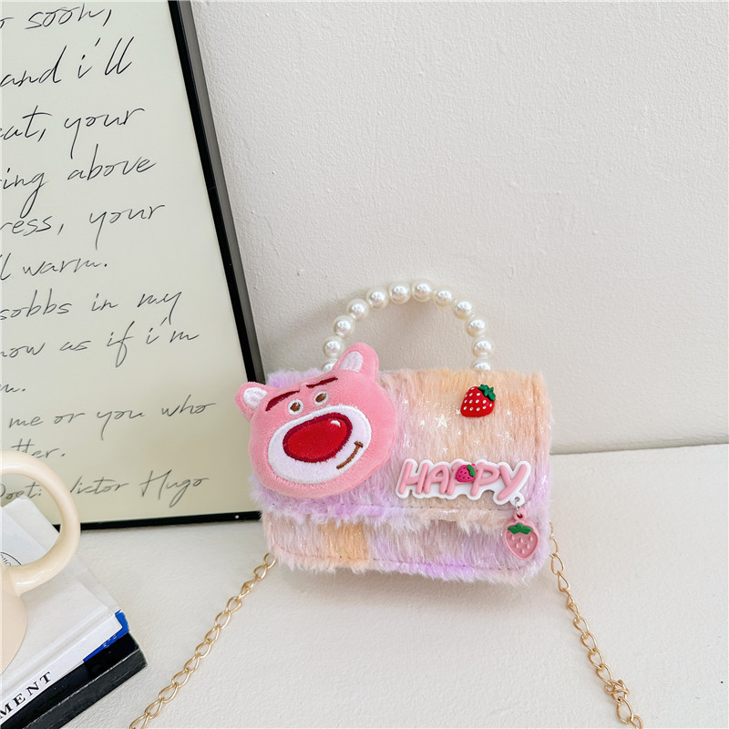 Nueva popularidad de la princesa extranjera bolso de cambio muñeca de peluche de peluche perlas de peluche mujer tesoro portátil de hombro mini mochila