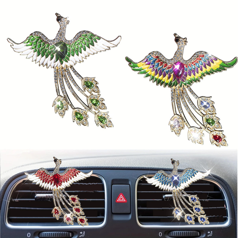 Cross-Border New Chinese Style Mythical Beast Phoenix Protects Peace Car Air Outlet Decoration Car Fragrance Diffuser Decoration