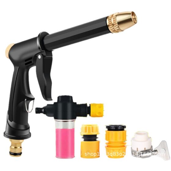 Household car wash high pressure water gun head suit hose watering washing car wash spray foam pot plastic faucet connector