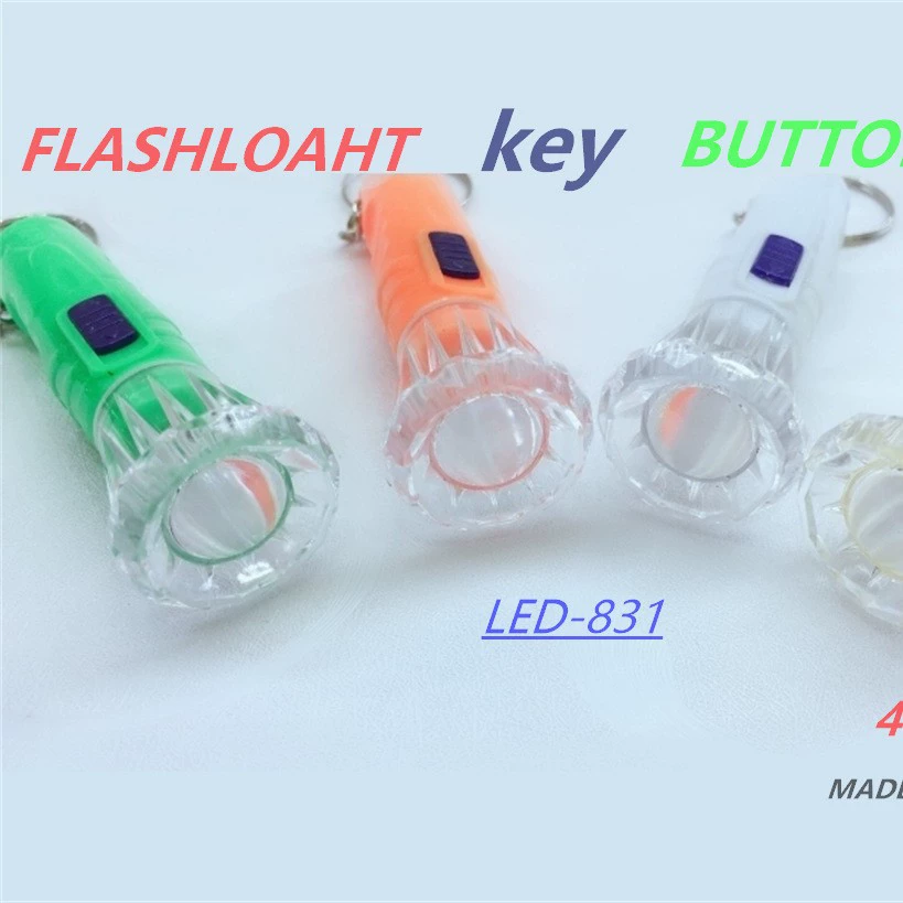 Трансграничный пластиковый фонарик 831 с мощным светом, оптовая продажа светодиодных уличных портативных креативных фонариков-брелоков оптом