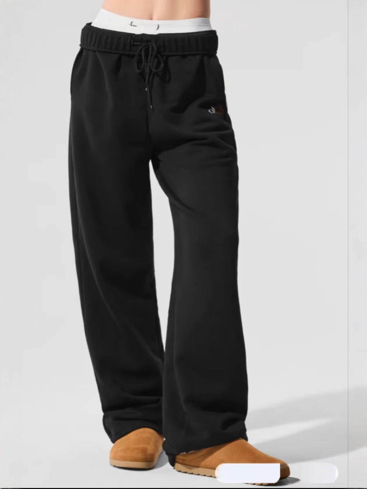 Versión correcta de otoño y invierno nueva marca de moda a * o pantalones de piernas anchas de cintura alta casual pantalones rectos para hombres y mujeres