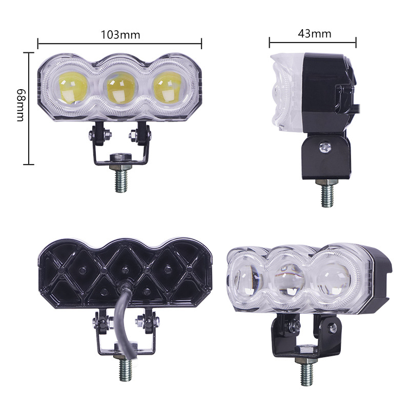 Spot de motocicleta LED Spot de tres perlas de arco con apertura Spot multicolor Spot de coche