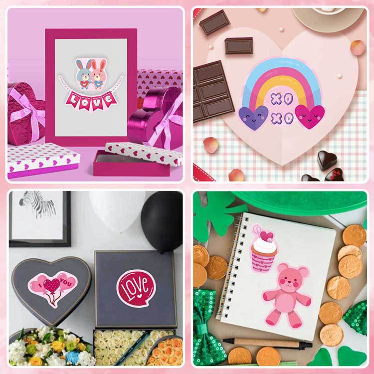 Día de San Valentín pegatinas en forma de corazón para niños Día de San Valentín pegatinas en forma de corazón Día de San Valentín amor pegatinas decorativas regalo Decoración