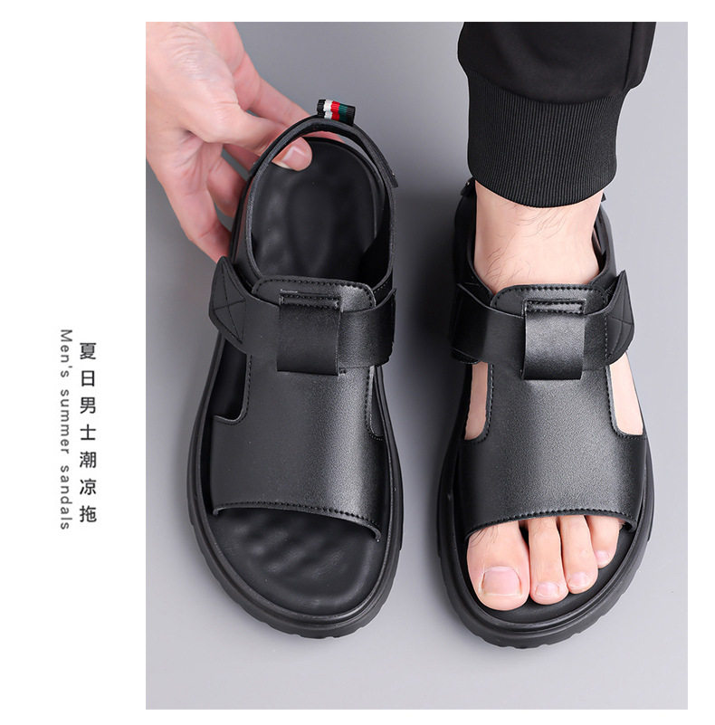 Dép sandal nam đế dày hở mũi quai ngang cỡ lớn chống nước — C6099 Màu nâu, C6099 màu đen chi tiết 20