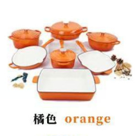 Enamel pot, cast iron pot, cookware set, 11-piece set, stew pot, seafood pot, frying pan, baking pan, mommy pot, milk pot