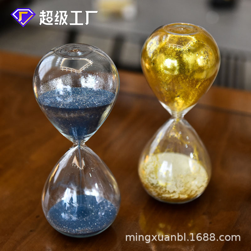 Creativo oro plata vidrio reloj de arena temporizador 10 30 minutos decoración del hogar escritorio decoración regalo vidrio trabajador