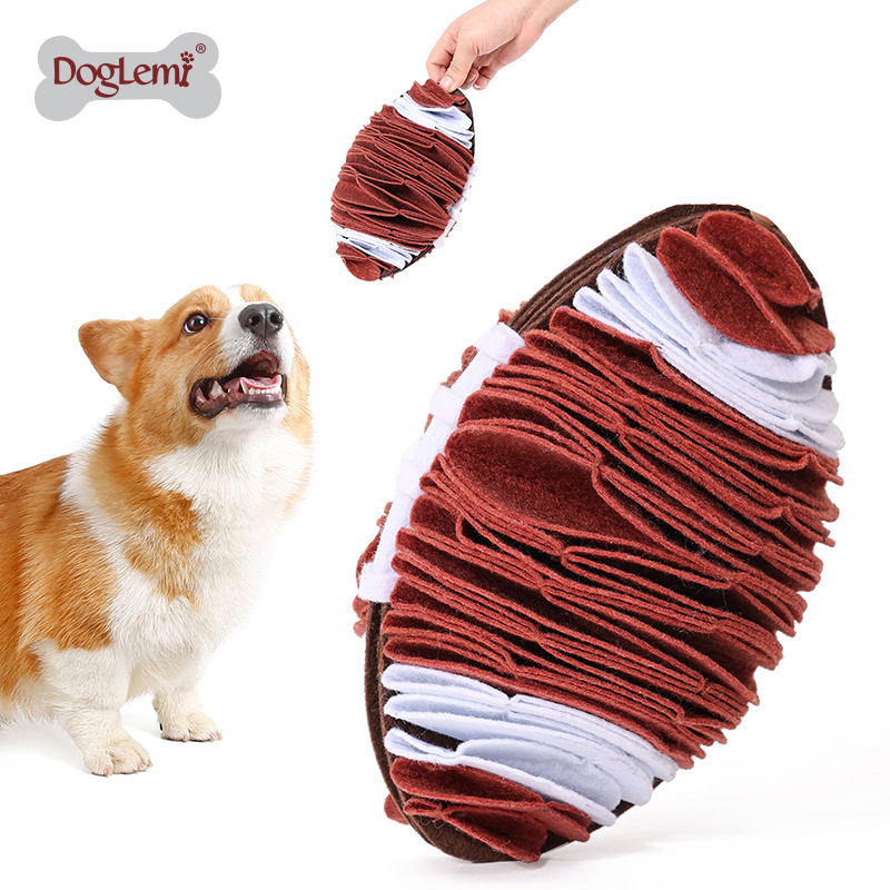 Amazon New Foldable Dog Football Design Smell Toy Pet Leak Food Smell Training Toy Ball