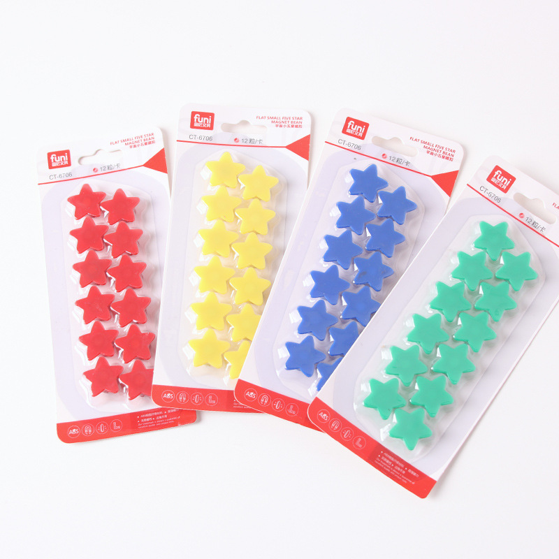 Funi Flat Pentagonal Star Magnet 20MM Small Star Iron Magnet for Children Students Recognition Rewards Magnet Decal Refrigerator Magnet