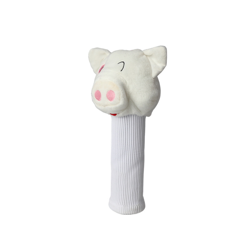 Juego de palos de cabeza de cerdo blanco transfronterizo Juego de golf Juego de palos de relleno Equipo de palos de lana Juego de palos de muñeca