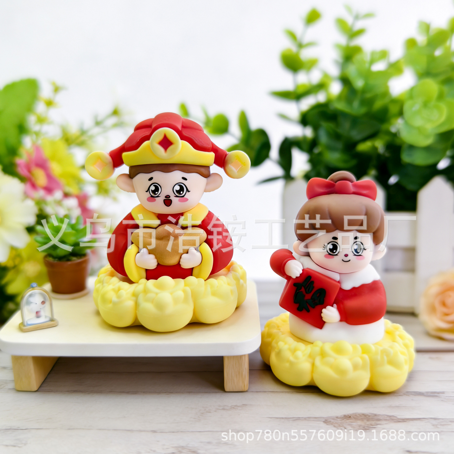 国朝卡通pvc桌面摆件新年小福宝小财宝DIY配饰挂件小礼品批发潮玩