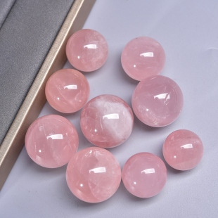 Natural Pink Crystal Ball Raw Stone Polished Pink Crystal Ball Round Bead Small Ball Feng Shui Ball Desktop Jewelry Home Furnishings Wholesale