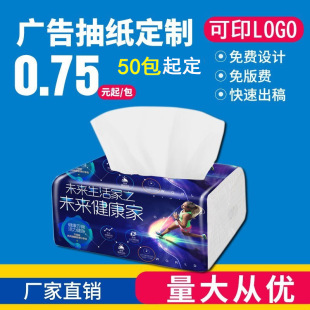 Advertising tissue customized printed logo plastic packaging paper customized napkin customized enterprise promotional paper drawing gift