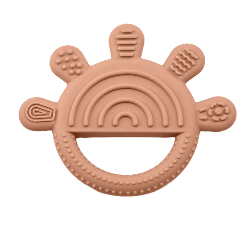 Nuevo juguete de dibujos animados para bebés, mordida y mordida, patrón de cinco dedos, mordedor calmante, mordedor para bebés de grado alimenticio